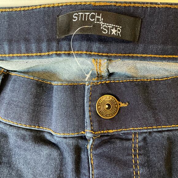 STITCH STAR Women Skinny Jeans size 16 US Blue Mid Rise Stretch Boot Cut - Picture 7 of 11